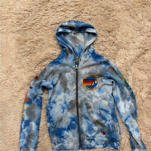 Aviator Nation Kids Blue Tie-Dye Hoodie